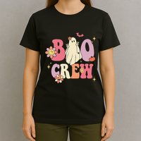 Halloween Ghosts with Retro Hippie Floral Vibes T-Shirt