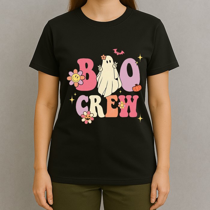 Halloween Ghosts with Retro Hippie Floral Vibes T-Shirt