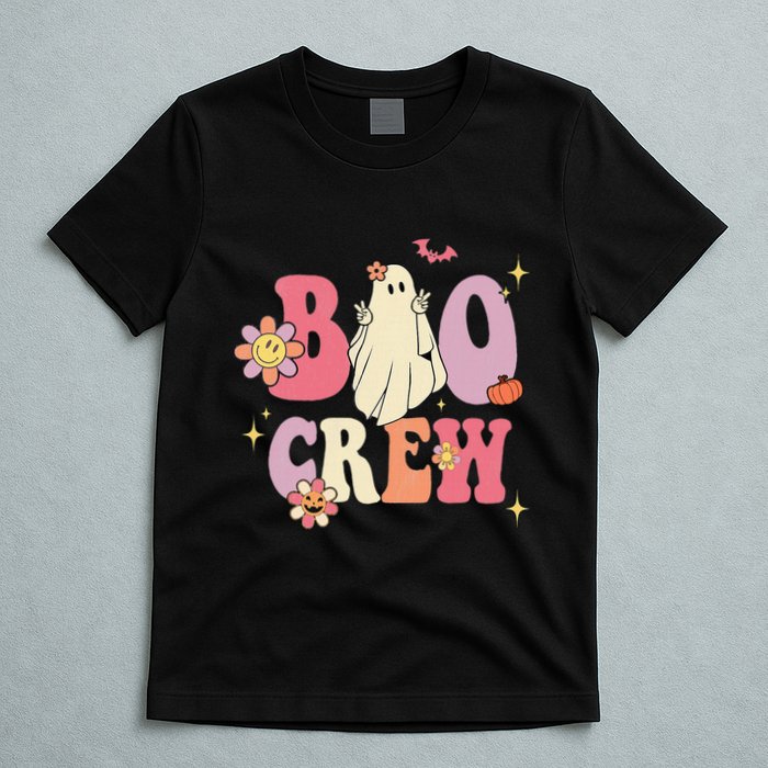 Halloween Ghosts with Retro Hippie Floral Vibes T-Shirt