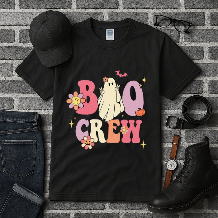 Halloween Ghosts with Retro Hippie Floral Vibes Tall T-Shirt