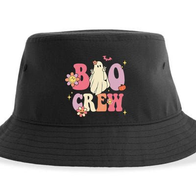 Halloween Ghosts with Retro Hippie Floral Vibes Sustainable Bucket Hat