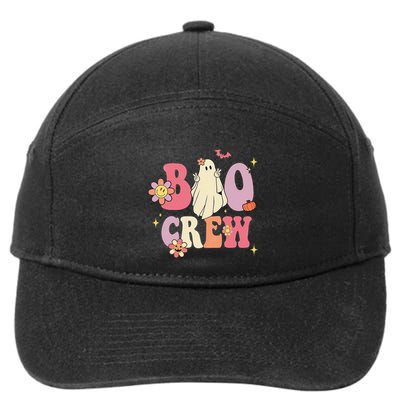 Halloween Ghosts with Retro Hippie Floral Vibes 7-Panel Snapback Hat