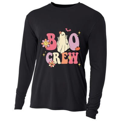 Halloween Ghosts with Retro Hippie Floral Vibes Cooling Performance Long Sleeve Crew