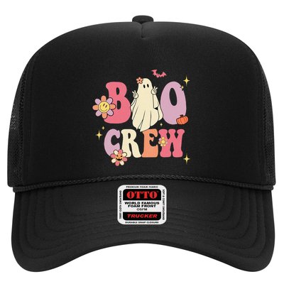 Halloween Ghosts with Retro Hippie Floral Vibes Trucker Hat