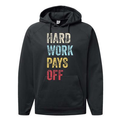 HWPO Gym Workout Motivational Quote Hard Work Pays Off Performance Fleece Hoodie