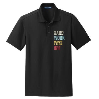 HWPO Gym Workout Motivational Quote Hard Work Pays Off Dry Zone Grid Polo