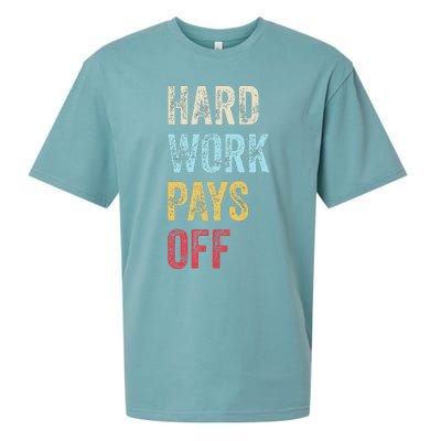 HWPO Gym Workout Motivational Quote Hard Work Pays Off Sueded Cloud Jersey T-Shirt