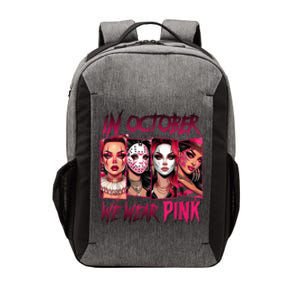 Horror Girl We Wear P.I.N.K In October Breast Cancer Awareness Vector Backpack