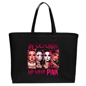 Horror Girl We Wear P.I.N.K In October Breast Cancer Awareness Cotton Canvas Jumbo Tote