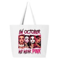 Horror Girl We Wear P.I.N.K In October Breast Cancer Awareness 25L Jumbo Tote