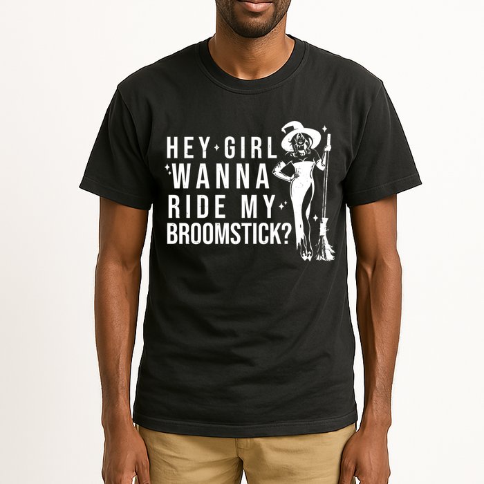 Hey Girl Wanna Ride My Broomstick Funny Witch Tall T-Shirt