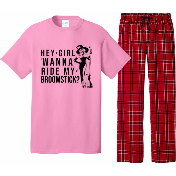 Hey Girl Wanna Ride My Broomstick Funny Witch Pajama Set