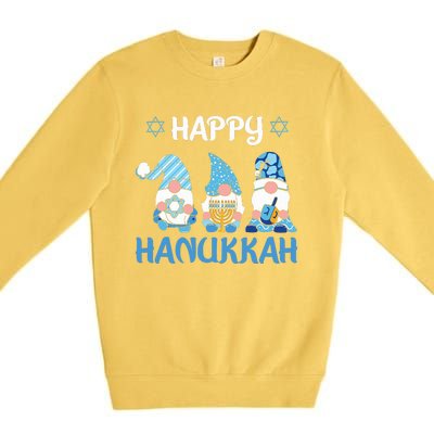 Hanukkah Gnome Wishing You a Happy Hanukkah  Premium Crewneck Sweatshirt