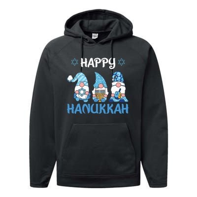 Hanukkah Gnome Wishing You a Happy Hanukkah  Performance Fleece Hoodie