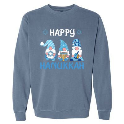 Hanukkah Gnome Wishing You a Happy Hanukkah  Garment-Dyed Sweatshirt