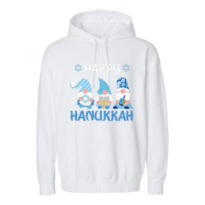 Hanukkah Gnome Wishing You a Happy Hanukkah  Garment-Dyed Fleece Hoodie