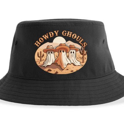 Howdy Ghouls Western Halloween Cowboy Ghost Sustainable Bucket Hat