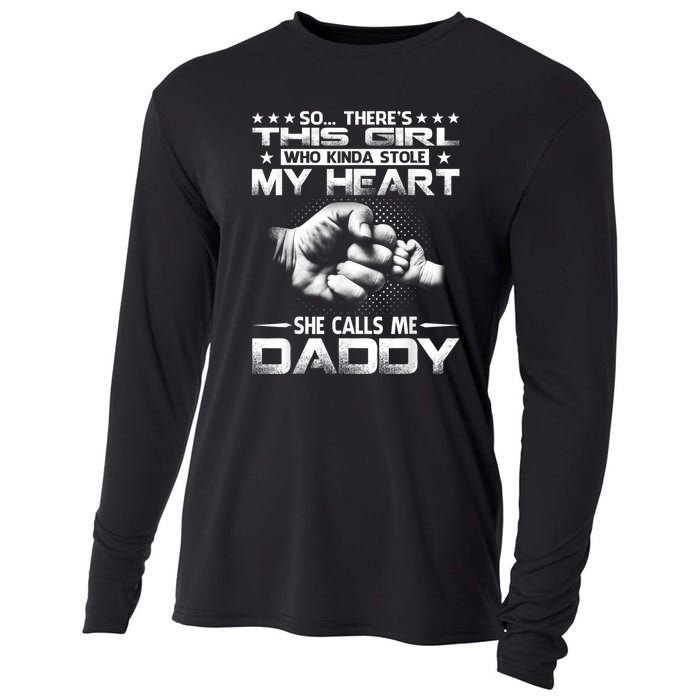 His Girl Who Kinda Stole My Heart She Calls Me Daddy Cooling Performance Long Sleeve Crew