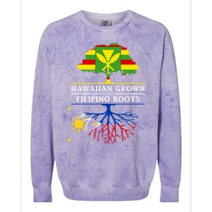 Hawaiian Grown With Filipino Roots Meaningful Gift Philippines Great Gift Colorblast Crewneck Sweatshirt