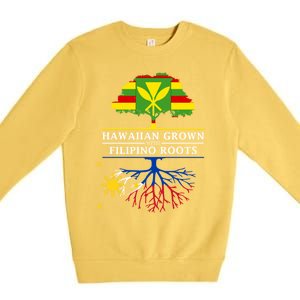 Hawaiian Grown With Filipino Roots Meaningful Gift Philippines Great Gift Premium Crewneck Sweatshirt