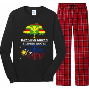 Hawaiian Grown With Filipino Roots Meaningful Gift Philippines Great Gift Long Sleeve Pajama Set