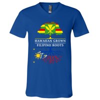 Hawaiian Grown With Filipino Roots Meaningful Gift Philippines Great Gift V-Neck T-Shirt