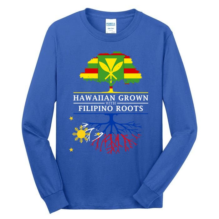 Hawaiian Grown With Filipino Roots Meaningful Gift Philippines Great Gift Tall Long Sleeve T-Shirt