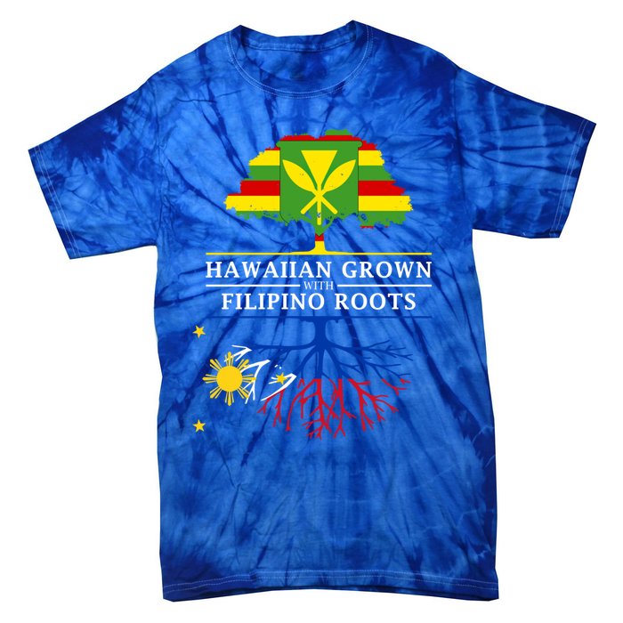 Hawaiian Grown With Filipino Roots Meaningful Gift Philippines Great Gift Tie-Dye T-Shirt