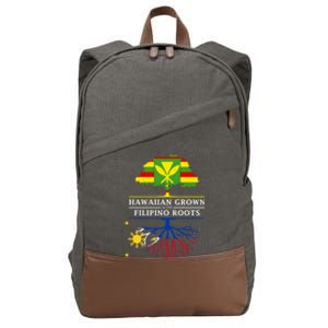 Hawaiian Grown With Filipino Roots Meaningful Gift Philippines Great Gift Cotton Canvas Backpack