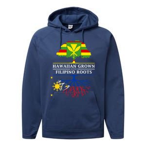 Hawaiian Grown With Filipino Roots Meaningful Gift Philippines Great Gift Performance Fleece Hoodie