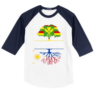 Hawaiian Grown With Filipino Roots Meaningful Gift Philippines Great Gift Baseball Sleeve Shirt