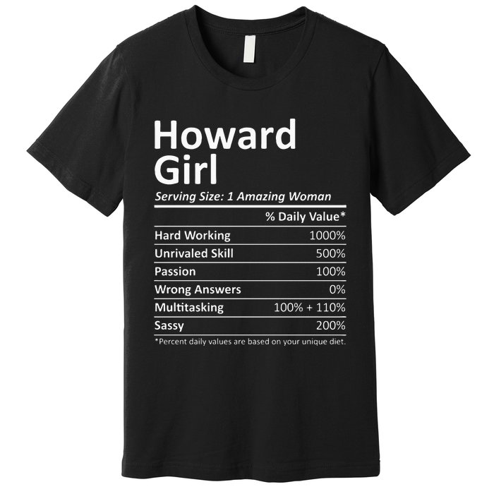 HOWARD GIRL WI WISCONSIN Funny City Home Roots USA Gift Premium T-Shirt