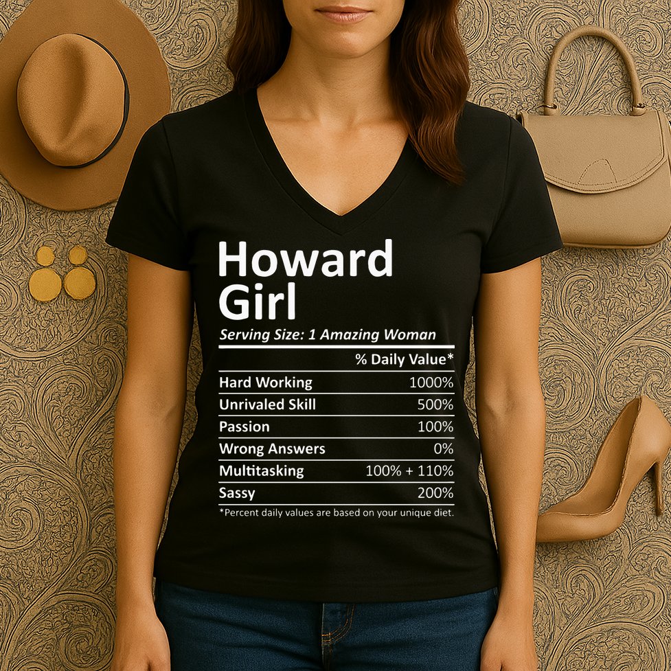 HOWARD GIRL WI WISCONSIN Funny City Home Roots USA Gift Women's V-Neck T-Shirt