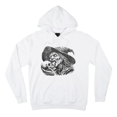 Halloween Granny Witch Licking Skull Funny Grandma Witches Hoodie