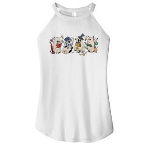 Halloween Ghost Witch Book Ghoul Ghost Bookworm Book Lover Women's Perfect Tri Rocker Tank