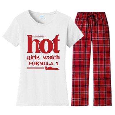 Hot Girl Watch Formula Racing Fast Cars Racetrack Fan Women's Flannel Pajama Set