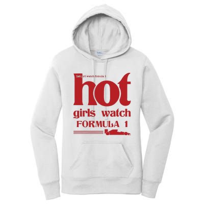 Hot Girl Watch Formula Racing Fast Cars Racetrack Fan Women's Pullover Hoodie