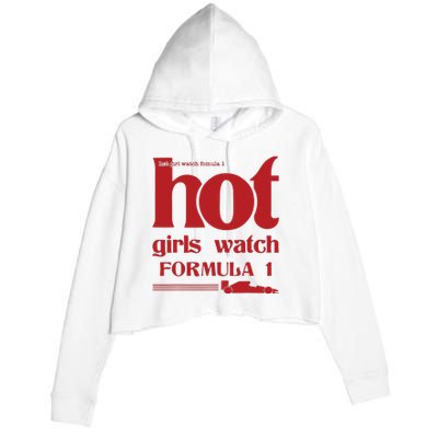 Hot Girl Watch Formula Racing Fast Cars Racetrack Fan Crop Fleece Hoodie