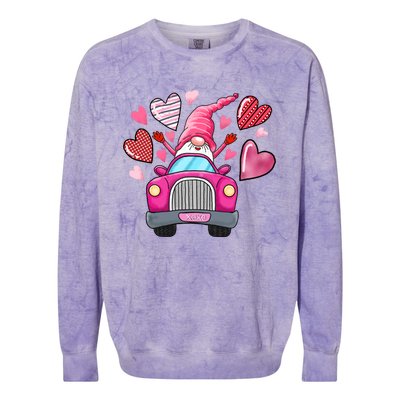 Heart Gnome Xoxo Valentines Day Cute Colorblast Crewneck Sweatshirt