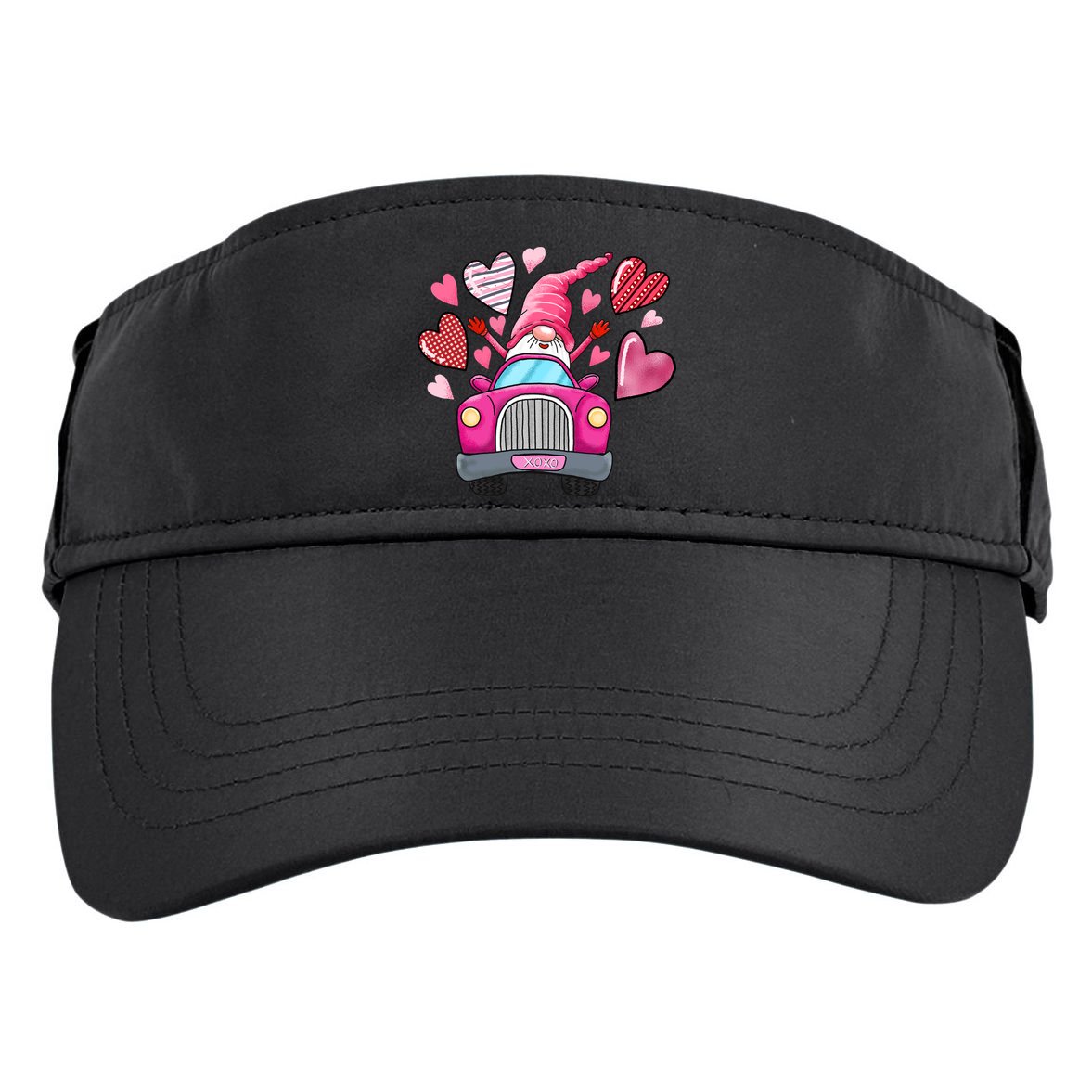 Heart Gnome Xoxo Valentines Day Cute Adult Drive Performance Visor