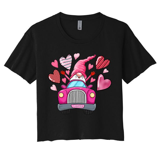 Heart Gnome Xoxo Valentines Day Cute Crop Top