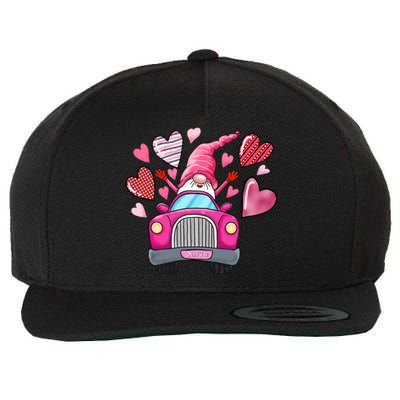 Heart Gnome Xoxo Valentines Day Cute Wool Snapback Cap