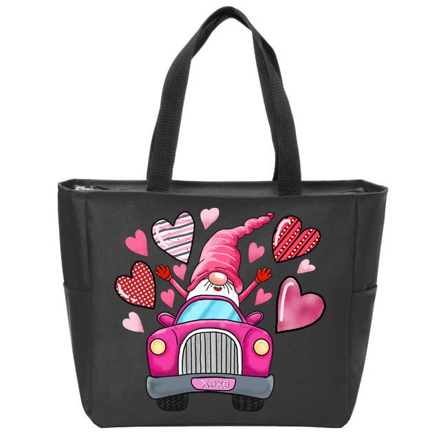 Heart Gnome Xoxo Valentines Day Cute Zip Tote Bag