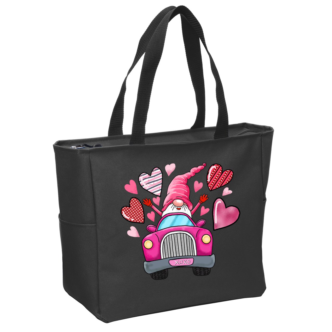 Heart Gnome Xoxo Valentines Day Cute Zip Tote Bag