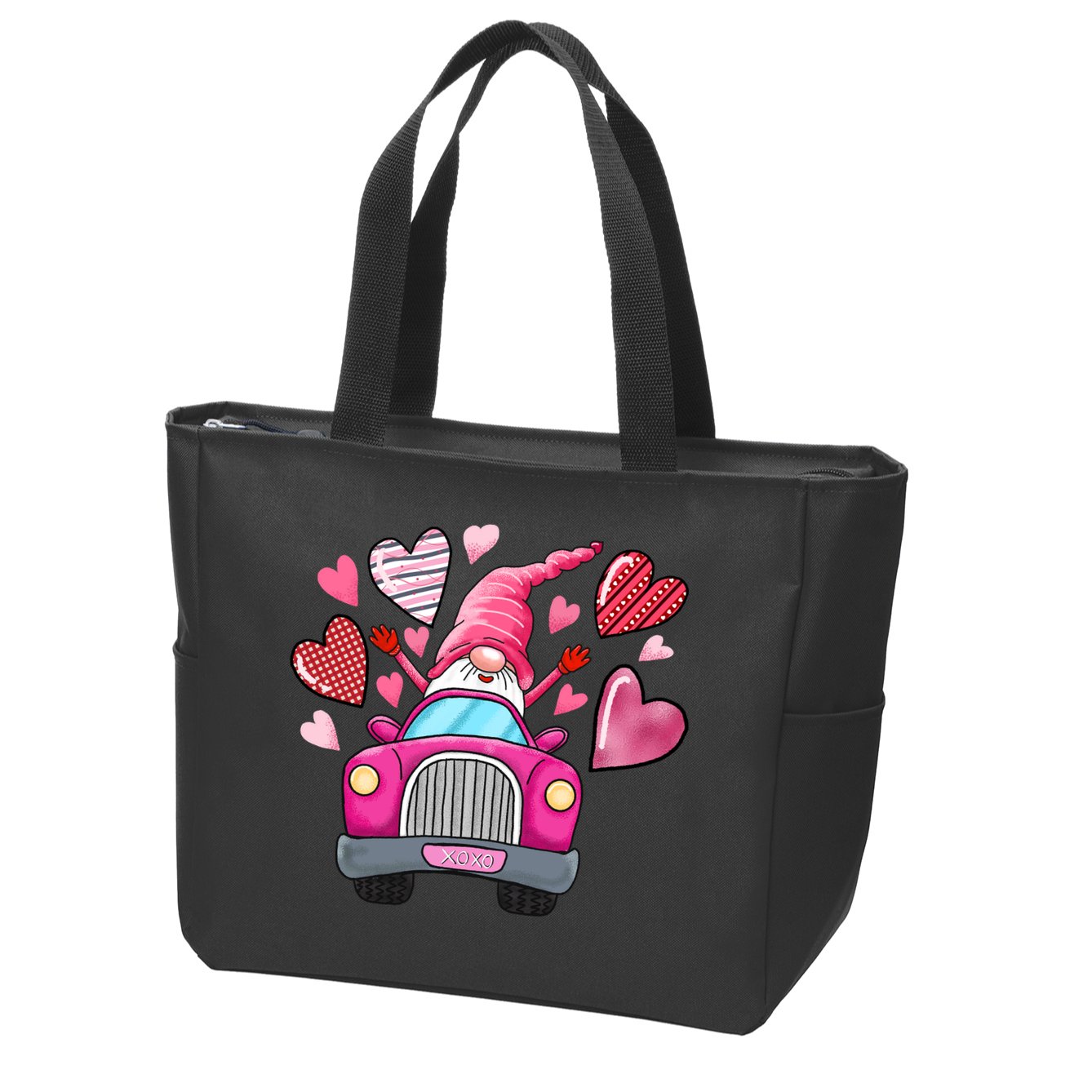 Heart Gnome Xoxo Valentines Day Cute Zip Tote Bag