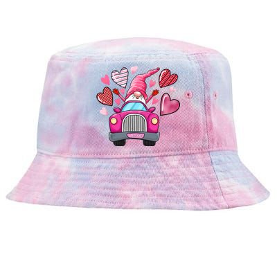 Heart Gnome Xoxo Valentines Day Cute Tie-Dyed Bucket Hat