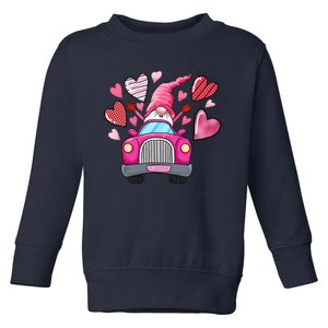 Heart Gnome Xoxo Valentines Day Cute Toddler Sweatshirt