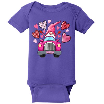 Heart Gnome Xoxo Valentines Day Cute Baby Bodysuit
