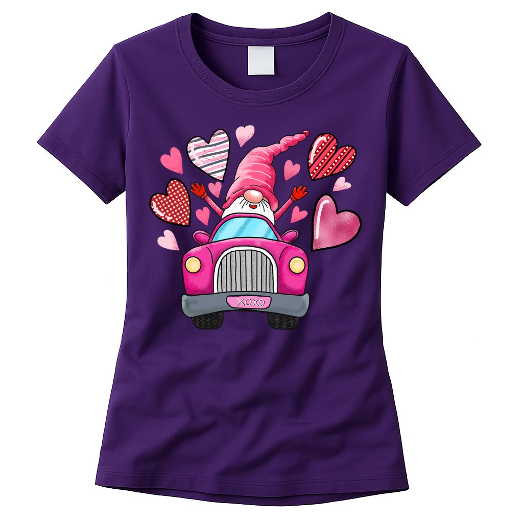 Heart Gnome Xoxo Valentines Day Cute Womens T-Shirt