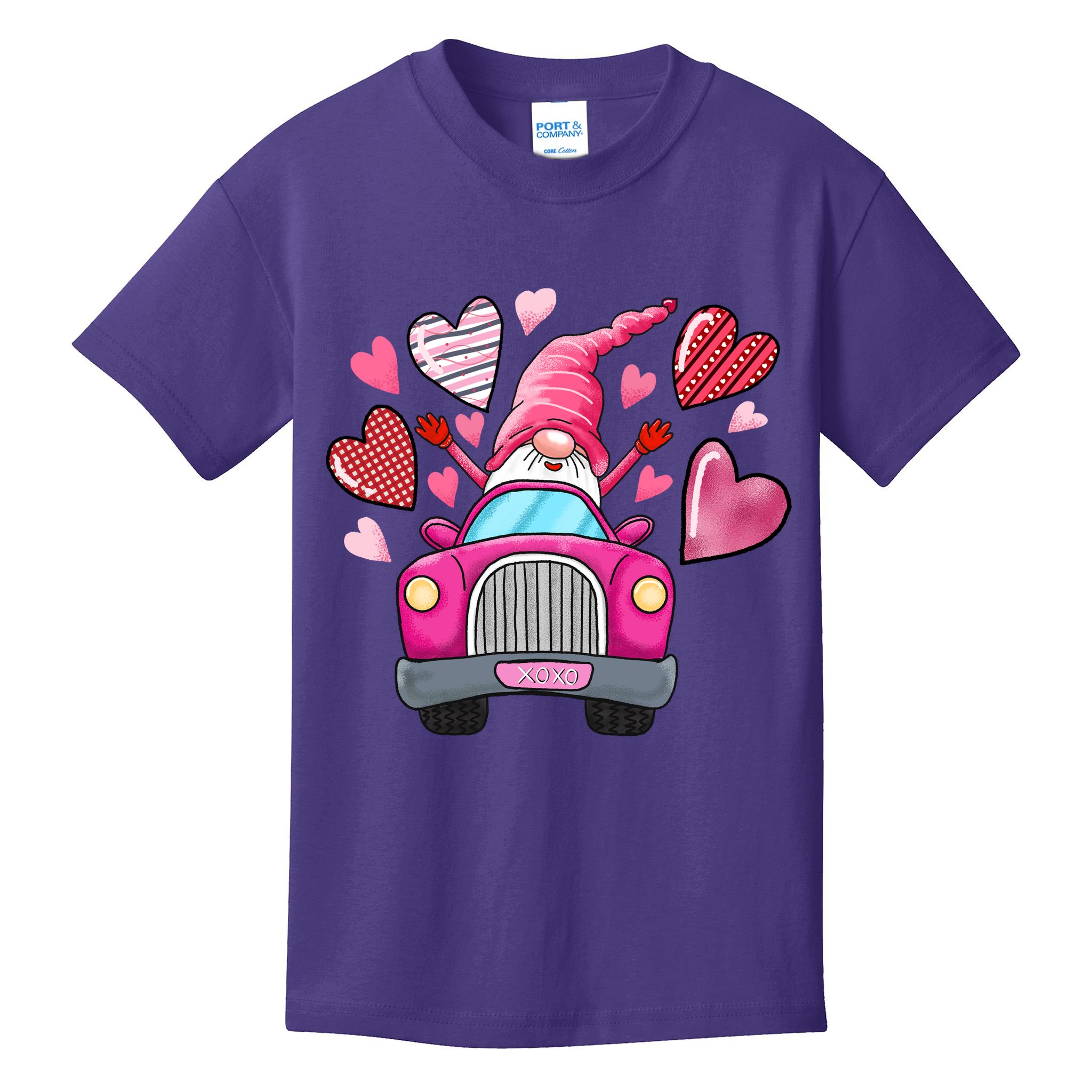 Heart Gnome Xoxo Valentines Day Cute Kids T-Shirt